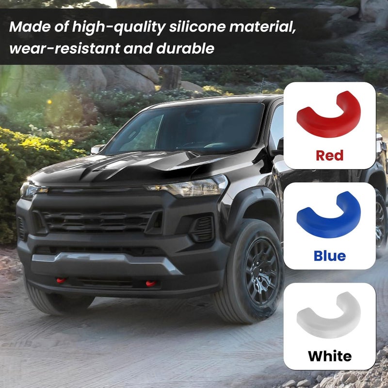 TECHPICCO Tow Hooks Covers for Chevy Colorado Trailboss 2015-2026/GMC Canyon 2015-2022 (Not fit 2023-2026 Colorado Z71 ZR2) Compatible with Chevy Colorado/GMC Canyon Accessories (Red) - Image 3